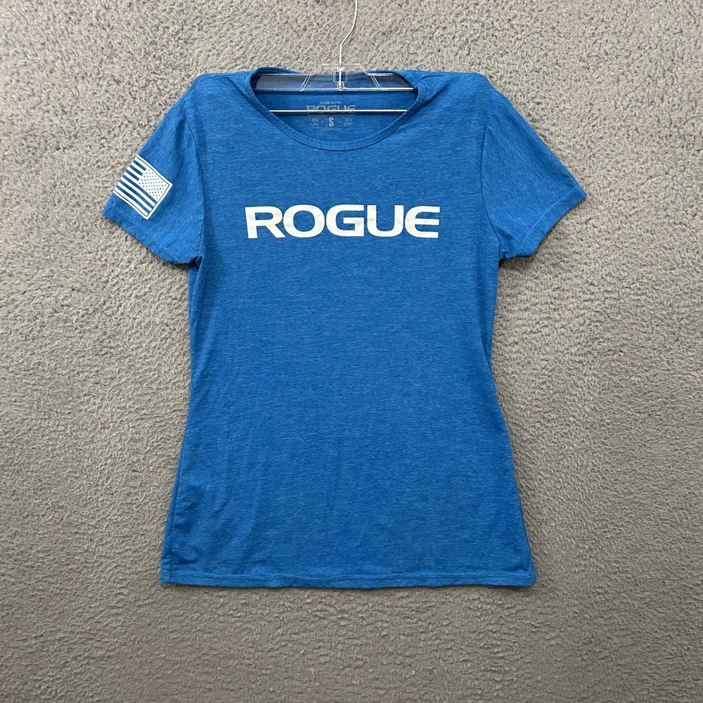 Rogue Shirt Womens Small Blue Short Sleeve Active Wear Gym UPF 30+ Training